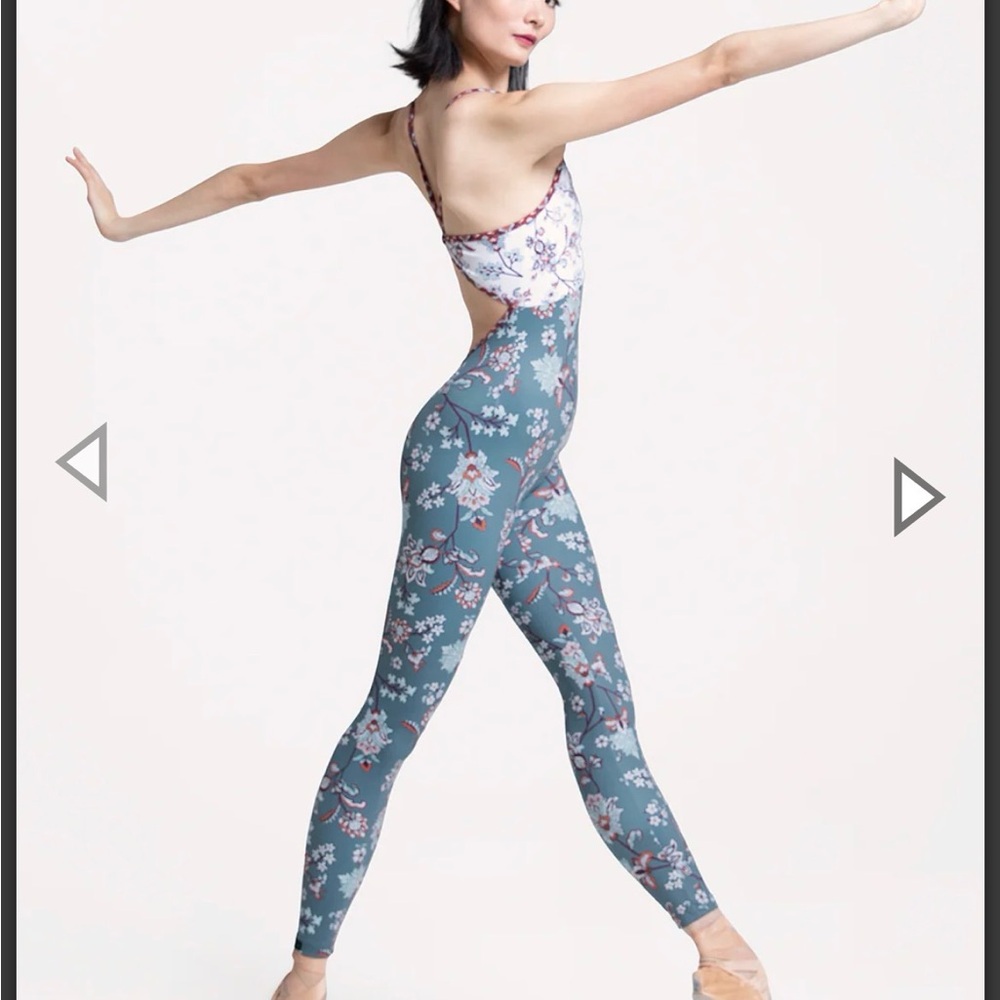 Floral Blue Elevé Unitard - Picture 3 of 7